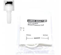 Bracciale monouso per pressione arteriosa da 5 pezzi con tubo singolo + connettore BP17 per adulti di taglia grande 32,1-43,4 cm, bracciale NIBP di ricambio compatibile con monitor Nihon Kohden