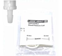 Bracciale monouso per pressione arteriosa da 5 pezzi con tubo singolo + connettore BP18 per adulti di taglia grande 32,1-43,4 cm, bracciale NIBP di ricambio compatibile con monitor Zoll/Biolight