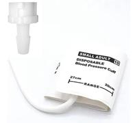 Bracciale monouso per pressione sanguigna 5 pezzi con tubo singolo + connettore BP18 per adulti di piccola taglia 20-27 cm, bracciale NIBP di ricambio compatibile con monitor Zoll/Biolight