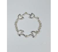 Bracciale morsi medi con catena realizzato a mano in argento titolo 925 Luce