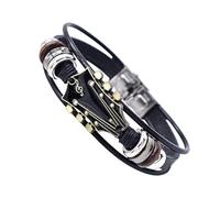 Bracciale Musicale - Polsino Regolabile Punk | Gioielli A Tema Chitarra Per Uomo, Braccialetto Multistrato Intrecciato A Mano, Abbigliamento Casual Rock Da Strada, Accessorio Da Polso Cool Per Lui, Pe