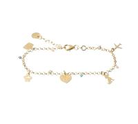 Bracciale My Dog Travel Friend in Argento 925 - Ciondoli tema Viaggio e Cane - Idea Regalo per chi Ama Viaggiare con il Proprio Amico a 4 Zampe (Oro)