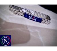 Bracciale Napoli in Acciaio Con Logo Napoli Campione AGAIN 2025
