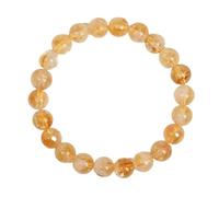 Bracciale naturale for la ricchezza, fortuna e guarigione Reiki, unisex, con perline di cristallo giallo, gioielli for uomo donna(7-9mm beads)