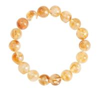 Bracciale naturale for la ricchezza, fortuna e guarigione Reiki, unisex, con perline di cristallo giallo, gioielli for uomo donna(9-12mm beads)