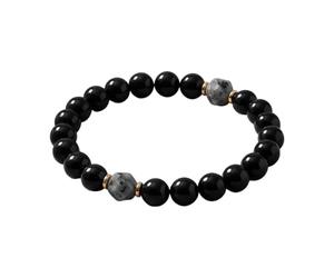 Bracciale nero | con perline naturali | Bracciali manifestazione di pietra nera | Adatto per donne, uomini, coppie, casa, viaggi, uso quotidiano, appuntamento, messa a terra, compleanno