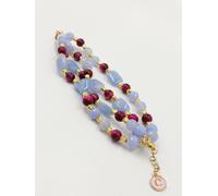 Bracciale Nina linea Eclissi giada ghiaccio e occhio di tigre fuxia