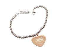 Bracciale Nonno Cuore Acciaio Inox RoseGold Nome Dedica Incisione Personalizzata