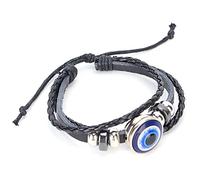 Bracciale Occhio del Male in Stile Turco, Affascinanti Gioielli da Uomo in Pelle per Discoteche, Feste, Matrimoni
