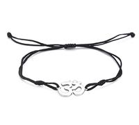 Bracciale Om per Uomini e Donne Bracciali Amuleto in Acciaio Inossidabile con Simbolo Indù Om Bracciali Charm Yoga Bracciale Regolabile Gioielli Ipoallergenici (argento)