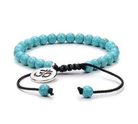 Bracciale Om Wish regolabile Meditazione Mala Preghiera Perline Yoga Om Gioielli intrecciati con perline Mala (Turchese verde (Green Turquoise))