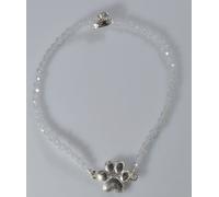 Bracciale Orma zampa doppia pietre dure Quarzo ialino argento 925