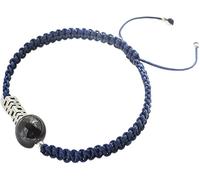 Bracciale ossidiano Nero, di alla Fragola Naturale Obsidian Crystal 925 Bracciale d'Argento per Le Donne Talisman Regolabile Protegge la Fortuna Amore Wealth Giorna Felice Blossom, Blu, Blu