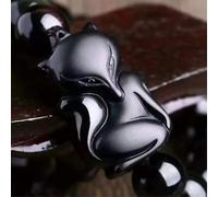 Bracciale ossidiano Nero, Perle ossidiane smerigliate Naturali Bracciale di Vele per la cristallina per Il Talismano Uomo/Donna Protegge la Fortuna Amore ricchezza di Denaro Felice prosperità, 14mm