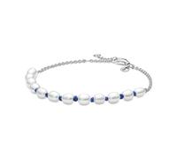 Pandora 591689C01-16 Freshwater Pearl Blue Cord Bracelet - Sterling Silver, 16 cm