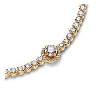 PANDORA Timeless Bracciale placcato in oro 14k con zirconi cubici trasparenti, 20
