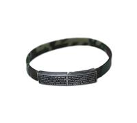 Bracciale Pelle AMEN con Preghiera Padre Nostro Incisa su Piastra