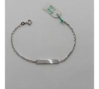 BRACCIALE PER BAMBINI A MAGLIA CON TARGHETTA IN ORO BIANCO 18KT 1,9 GR. (0580)