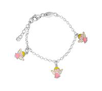 Bracciale per bambini in argento sterling 925 rodiato con 3 ciondoli angelo l...