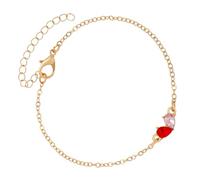 Bracciale Per Cuore Delicato Con 2 Pietre Natali A Cuore Disegni Del Accessorio Per Gioielli Da Figlia Madre Bracciale.
