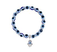 Bracciale per donne - Bracciale di moda da uomo,Braccialetti di perle di occhio blu per uomini donne gioielli eleganti bracciale catena da polso, Se référer au descriptif, Resina,