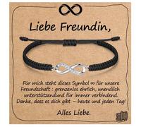 Bracciale per donne e ragazze, regalo con biglietto di benedizione, in argento Sterling 925, zirconi cubici e cordoncino intrecciato, regalo per compleanno, motivazione, Natale, festa della mamma