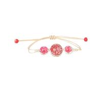Bracciale per fratelli in ceramica a forma di mano con fiore a mano, regolabile, per studenti, coppia, amico, compleanno, in argento 925, Taglia unica, Vetro, Senza Gemstone