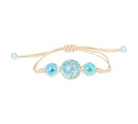 Bracciale per fratelli in ceramica a forma di mano con fiore a mano, regolabile, per studenti, coppia, amico, compleanno, in argento 925, Taglia unica, Vetro, Nessuna pietra preziosa