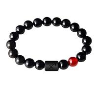 Bracciale per Gioielli Costellazione di Agata Intrecciata per Lui e per lei, Braccialetti con Perline Elasticizzate in Vere Pietre Naturali 10 mm, Ottimo Regalo per Le Donne - 19 cm