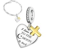 Bracciale per il cuore religioso, fascino del cuore - Fascolo d'amore a pendente religioso | I gioielli a tema cristiano penzolano per Natale/festa della mamma, si adatta alla collana bracciale