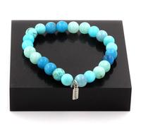 Bracciale Perle Aigue-Marine + Apatite + Angélite + Turchese 8 Mm. Fabbricato In
