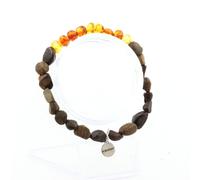 Bracciale Perle Ambra Vera Del Mare Baltico + Opale Boulder Fabbricato In