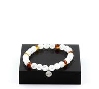 Bracciale Perle Ambra Vera Del Mare Baltico + Quarzo Screpolato Fabbricato