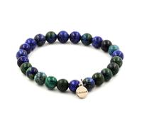 Bracciale Perle Azzurite Crisocolla 8 Mm. Fabbricato In Francia.