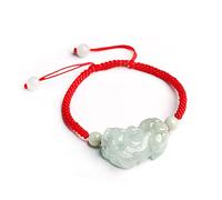 Bracciale Perle, Bracciale a Stringa Rossa Lucky Fascino bilanciante Bracciale Corda Smeraldo amuleto Bracciale Tessuto attirare la prosperità Amore Fortuna, Rosso