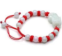 Bracciale Perle, Braccialetto amuleto Autentico Bracciale Smeraldo Bracciale a Corda Regolabile Rosso Fortunato per buona Fortuna coraggiosa fortunata per Le Donne, Rosso