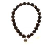 Bracciale Perle Bronzite 8 Mm. Fabbricato In Francia. Taglia Personalizzabile.