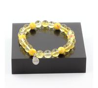 Minerali Collezione. Braccialetto Perle Citrino + Diaspro Giallo Viola 8 Mm.