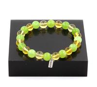 Bracciale Perle Citrino + Peridoto 8 Mm. Fabbricato In Francia.