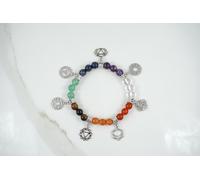 BRACCIALE PERLE CRISTALLO CHAKRA ametista sodalite avventurina quarzo CHARM BIO