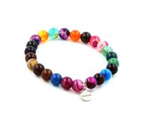 Pietre E Minéraux. Braccialetto Perle Agata Phylum Multicolore 8 Mm. Fatto E