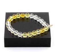 Bracciale Perle Di Quarzo + Citrino 8 Mm. Fabbricato In Francia.
