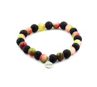 Bracciale Perle Di Tormalina Melone D'Acqua + Lava 8 Mm. Fabbricato In Francia.