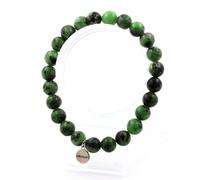 Bracciale Perle Epidote D'Australia 8 Mm. Fabbricato In Francia.