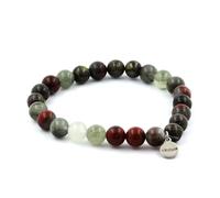 Bracciale Perle Giada Sangue Di Drago 8 Mm. Fabbricato In Francia.