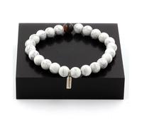 Bracciale Perle Howlite + Occhio Di Tigre 8 Mm. Fabbricato In Francia.