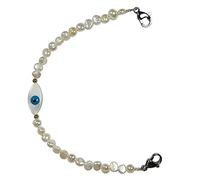 Bracciale perle in acqua dolce naturale e bracciale per allerta medica del braccialetto per allerta medica per donne, braccialetto per la sostituzione medica del gembo di gemella medica, gioielli