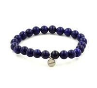 Bracciale Perle Lapis Lazuli 8 Mm. Fabbricato In Francia.