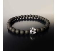 Bracciale Perle Opache con SFERA PAVÉ Zirconi neri nero Uomo Donna no Swarovski