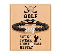 Bracciale perle per uomini, braccialetti sportivi,Sports Golf Hockey Fortly Charm - Gioielli da uomo, ciondolo fresco, di feste, calze, regolabili per il marito del fidanzato padre